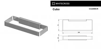 Полотенцедержатель «Whitecross» Cubo CU2458CR на стену хром