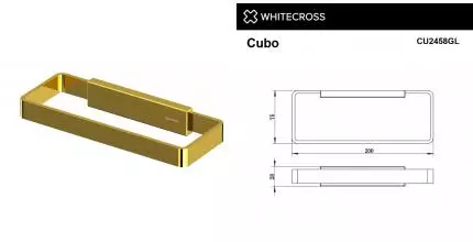 Полотенцедержатель «Whitecross» Cubo CU2458GL на стену золото