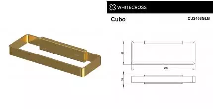 Полотенцедержатель «Whitecross» Cubo CU2458GLB на стену брашированное золото