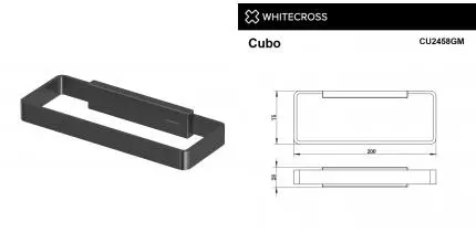 Полотенцедержатель «Whitecross» Cubo CU2458GM на стену оружейная сталь