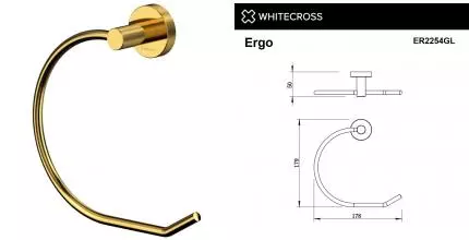 Полотенцедержатель «Whitecross» Ergo ER2254GL на стену золото