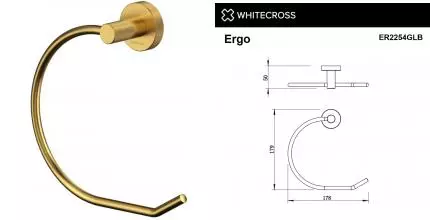 Полотенцедержатель «Whitecross» Ergo ER2254GLB на стену брашированное золото