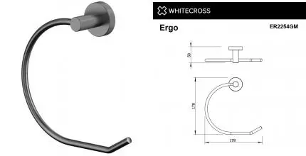 Полотенцедержатель «Whitecross» Ergo ER2254GM на стену оружейная сталь