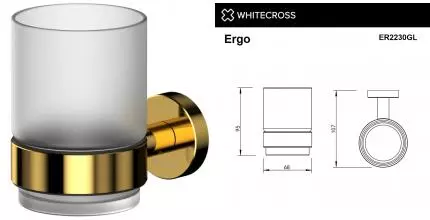 Стакан для зубных щёток «Whitecross» Ergo ER2230GL на стену золото