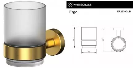 Стакан для зубных щёток «Whitecross» Ergo ER2230GLB на стену брашированное золото