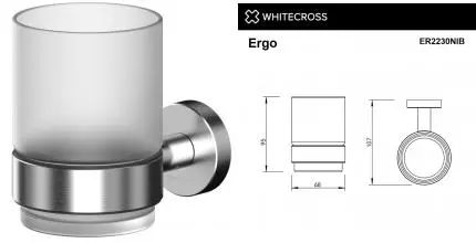 Стакан для зубных щёток «Whitecross» Ergo ER2230NIB на стену брашированный никель