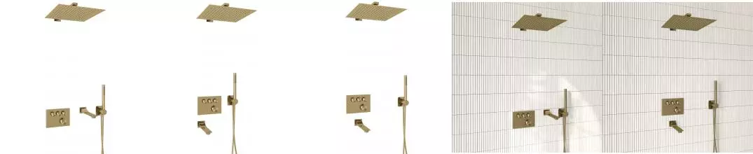 Душевая система «WasserKRAFT» Aisch A5558.180.259.285.194.286.174 Thermo с термостатом матовое золото Душевая система «WasserKRAFT» Aisch A5558.180.259.285.194.286.174 Thermo с термостатом матовое золото