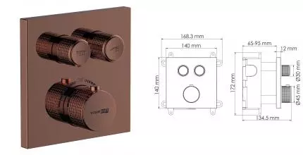 Смеситель для душа «WasserKRAFT» Asphe 7748 Thermo с термостатом розовое золото Смеситель для душа «WasserKRAFT» Asphe 7748 Thermo с термостатом розовое золото
