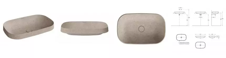 Раковина «Kerama Marazzi» Magica 65/41 MA.wbi.65\STB бежевый камень Раковина «Kerama Marazzi» Magica 65/41 MA.wbi.65\STB бежевый камень