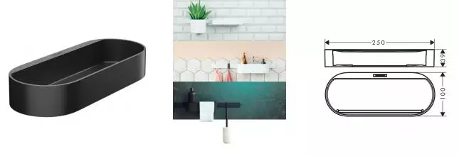 Контейнер для ванны «Hansgrohe» WallStoris 27913670 на рейлинг чёрный матовый Контейнер для ванны «Hansgrohe» WallStoris 27913670 на рейлинг чёрный матовый