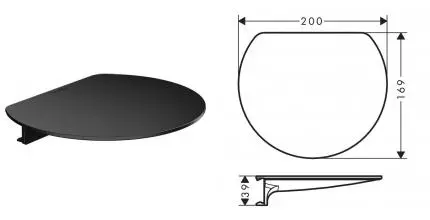 Полка «Hansgrohe» WallStoris 27915670 на рейлинг чёрная матовая Полка «Hansgrohe» WallStoris 27915670 на рейлинг чёрная матовая
