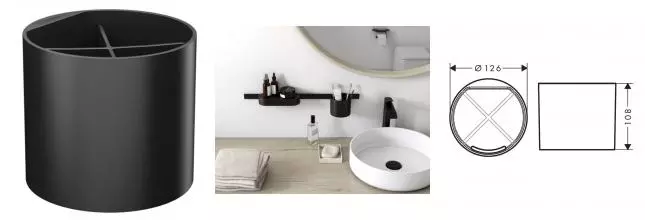 Стакан для зубных щёток «Hansgrohe» WallStoris 27921670 на рейлинг чёрный матовый Стакан для зубных щёток «Hansgrohe» WallStoris 27921670 на рейлинг чёрный матовый