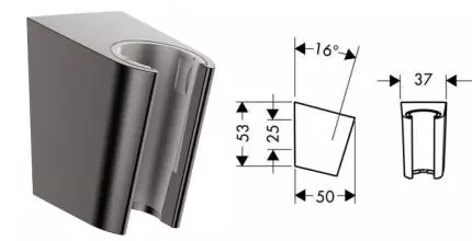 Держатель для душа «Hansgrohe» Porter S 28331340 шлифованный чёрный хром Держатель для душа «Hansgrohe» Porter S 28331340 шлифованный чёрный хром