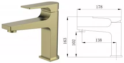 Смеситель для раковины «Grossman» Classic 510.K35.04.320 золото сатиновое Смеситель для раковины «Grossman» Classic 510.K35.04.320 золото сатиновое