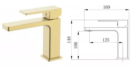 Смеситель для раковины «Grossman» Style 510.K35.05.320 золото сатиновое Смеситель для раковины «Grossman» Style 510.K35.05.320 золото сатиновое