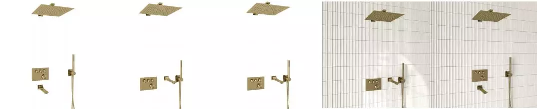 Душевая система «WasserKRAFT» Aisch A5558.180.198.285.194.286.174 Thermo с термостатом матовое золото Душевая система «WasserKRAFT» Aisch A5558.180.198.285.194.286.174 Thermo с термостатом матовое золото