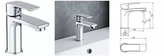 Смеситель для раковины «Damixa» Eclipse 2.0 480210000 хром Смеситель для раковины «Damixa» Eclipse 2.0 480210000 хром