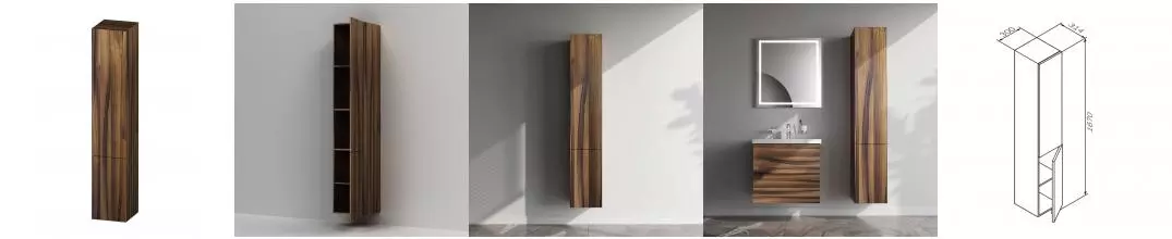 Пенал «Am.Pm» Gem 30 подвесной орех правый