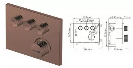 Смеситель для душа «WasserKRAFT» Asphe 7758 Thermo с термостатом розовое золото Смеситель для душа «WasserKRAFT» Asphe 7758 Thermo с термостатом розовое золото