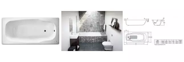 Ванна стальная ATLANTICA HG 180*80 белая 3,5 mm без отв. д/ручек/18 шт. B80J б/руч · BLB, B80J б/руч