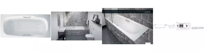 Ванна стальная HG ATLANTICA 180 X80 3,5 mm с отв. д/ручек 208 мм/22шт./ B80J с/руч · BLB, B80J с/руч