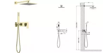Душевая система «Timo» Selene SX-2169/17SM матовое золото Душевая система «Timo» Selene SX-2169/17SM матовое золото