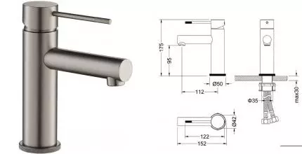 Смеситель для раковины «Timo» Saona 2361/18F чёрное золото Смеситель для раковины «Timo» Saona 2361/18F чёрное золото