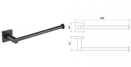 Полотенцедержатель «Timo» Selene 12054/03 на стену чёрный матовый
