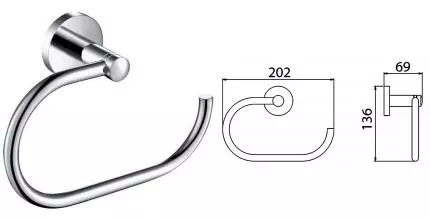 Полотенцедержатель «Timo» Saona 13050/00 на стену хром