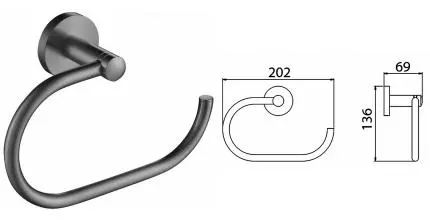 Полотенцедержатель «Timo» Saona 13050/18 на стену чёрное золото