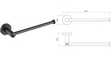 Полотенцедержатель «Timo» Saona 13051/03 на стену чёрный матовый