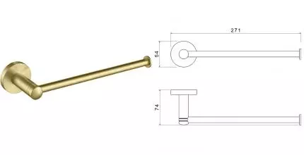 Полотенцедержатель «Timo» Saona 13051/17  на стену матовое золото