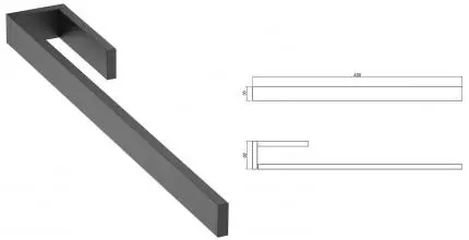 Полотенцедержатель «Timo» Petruma 15251/03 на стену чёрный матовый