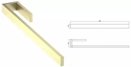 Полотенцедержатель «Timo» Petruma 15251/17 на стену матовое золото