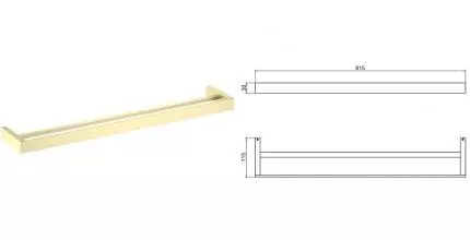 Полотенцедержатель двойной «Timo» Petruma 15256/17 на стену матовое золото Полотенцедержатель двойной «Timo» Petruma 15256/17 на стену матовое золото