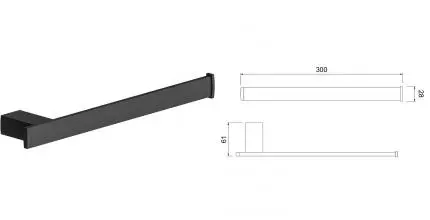 Полотенцедержатель «Timo» Torne 43050/03 на стену чёрный матовый