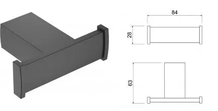 Двойной крючок «Timo» Torne 43012/03 на стену чёрный матовый