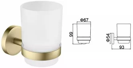 Стакан для зубных щёток «Timo» Saona 13031/17 на стену матовое золото