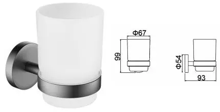 Стакан для зубных щёток «Timo» Saona 13031/18 на стену чёрное золото