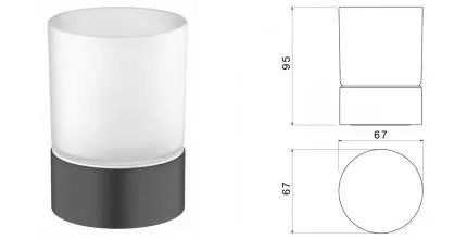 Стакан для зубных щёток «Timo» Saona 13231/03 на стол чёрный матовый