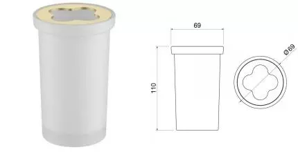 Стакан для зубных щёток «Timo» Saona 13233/17 на стол матовое золото