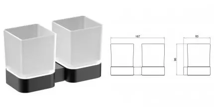 Стакан для зубных щёток «Timo» Selene 14034/03 на стену чёрный матовый Стакан для зубных щёток «Timo» Selene 14034/03 на стену чёрный матовый