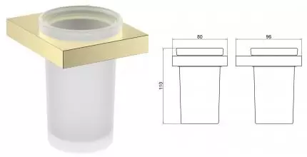 Стакан для зубных щёток «Timo» Petruma 15233/17 на стену матовое золото