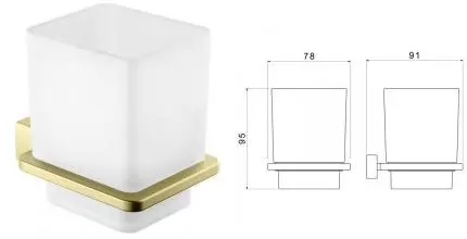 Стакан для зубных щёток «Timo» Torne 43033/17 на стену матовое золото