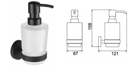 Дозатор для мыла «Timo» Saona 13039/03 на стену чёрный матовый