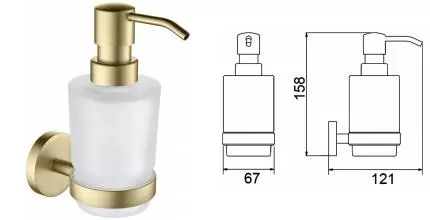 Дозатор для мыла «Timo» Saona 13039/17 на стену матовое золото