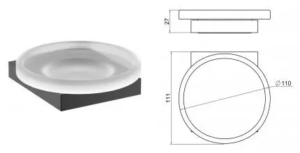 Мыльница «Timo» Petruma 15221/03 на стену чёрная матовая