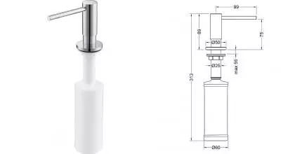 Встраиваемый дозатор для мыла «Timo» Saona 13139/00 хром