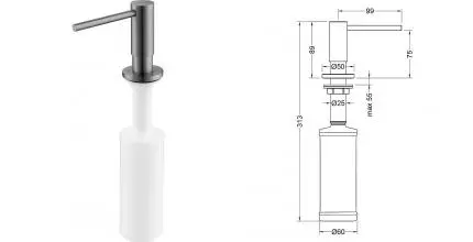 Встраиваемый дозатор для мыла «Timo» Saona 13139/18 чёрное золото