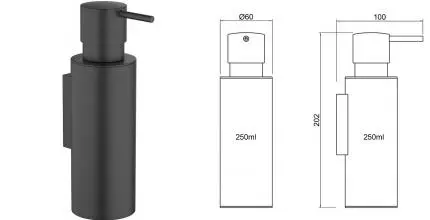 Дозатор для мыла «Timo» Saona 13339/03 на стену чёрный матовый